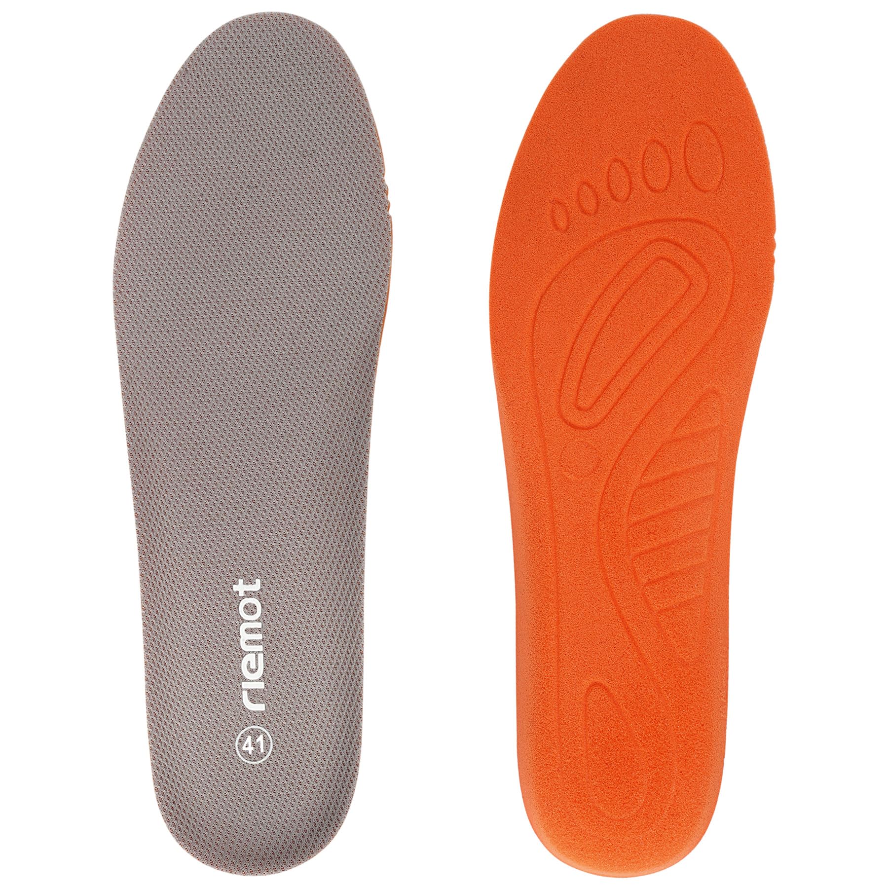 riemot Solette Scarpe Uomo Donna,Solette Sportive per Assorbimento Degli Urti e Ammortizzazione,Solette Memory Foam Supporto Arco Suole Scarpe,Inserti per Scarpe Traspirante di Ricambio,Grigio,42 EU