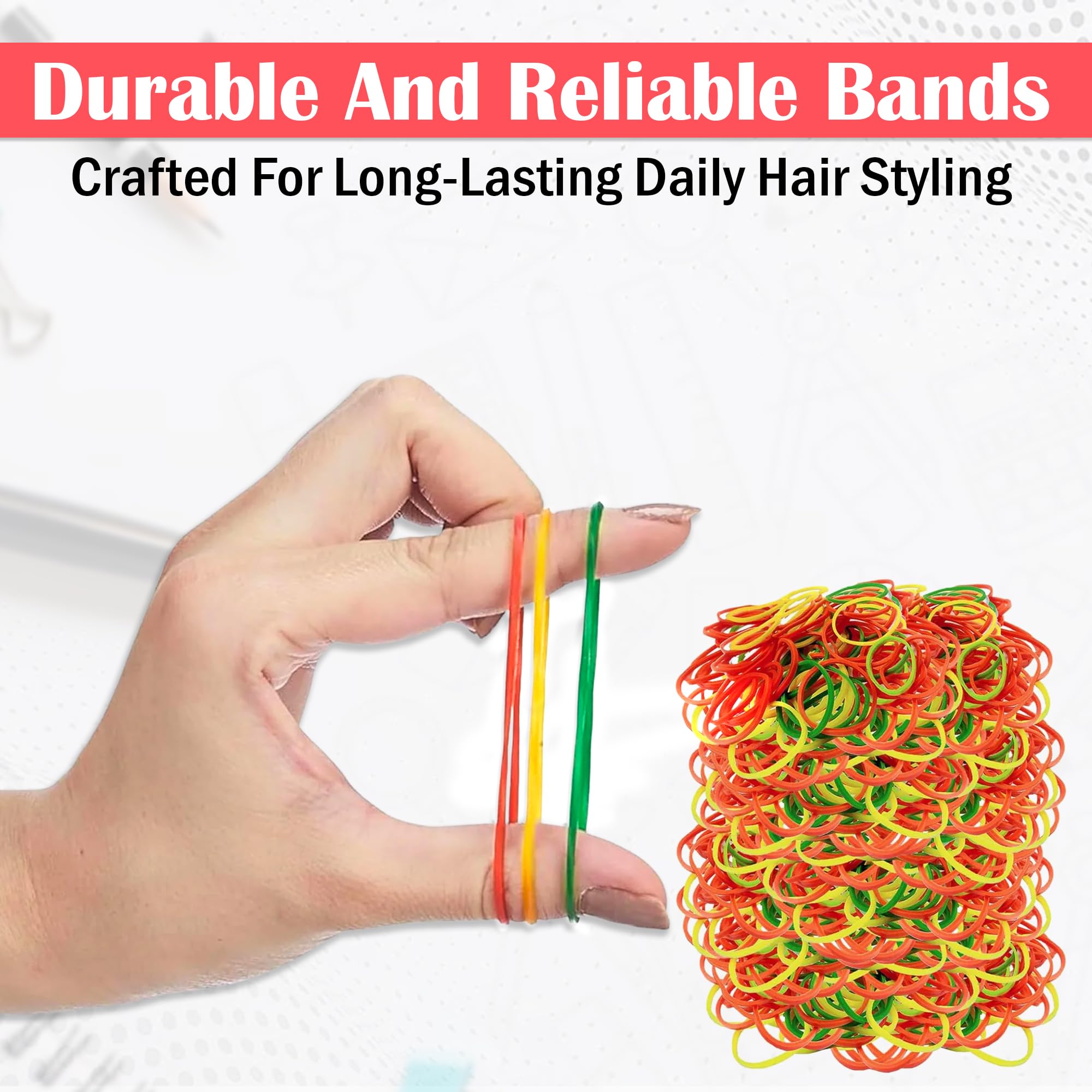 GLUN® Elastic Bands 2 Inches Fluorescent Color Rubber Band for School, Home and Office use High-Quality, Durable and Bright Pack 100 Grams 2