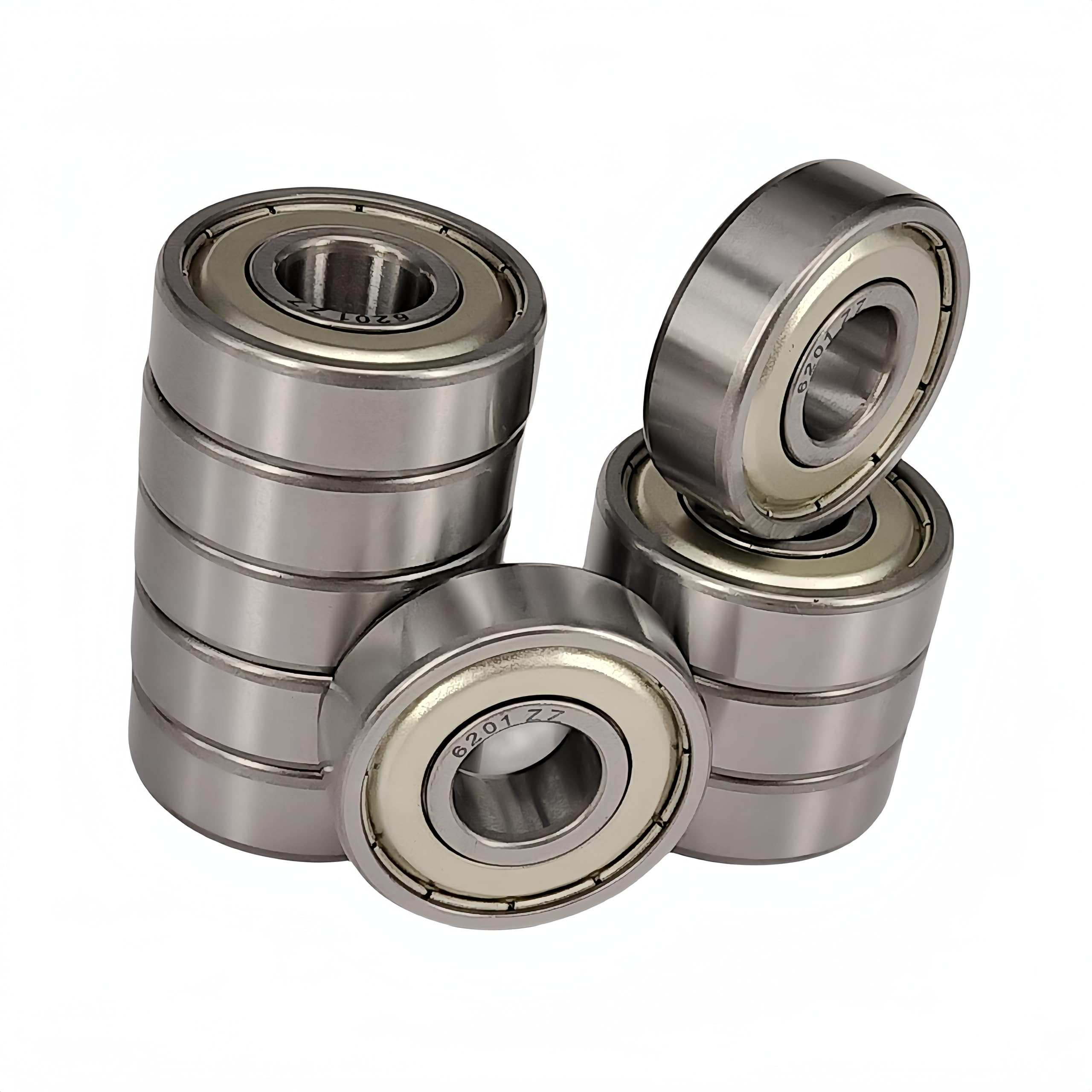 DEEG 10 Pack 6201-1/2-ZZ Bearing Lubricated Chrome Steel Sealed Ball Bearing - 12.7x32x10mm Bearings Replacement for Coleman RV air Conditioner Fan