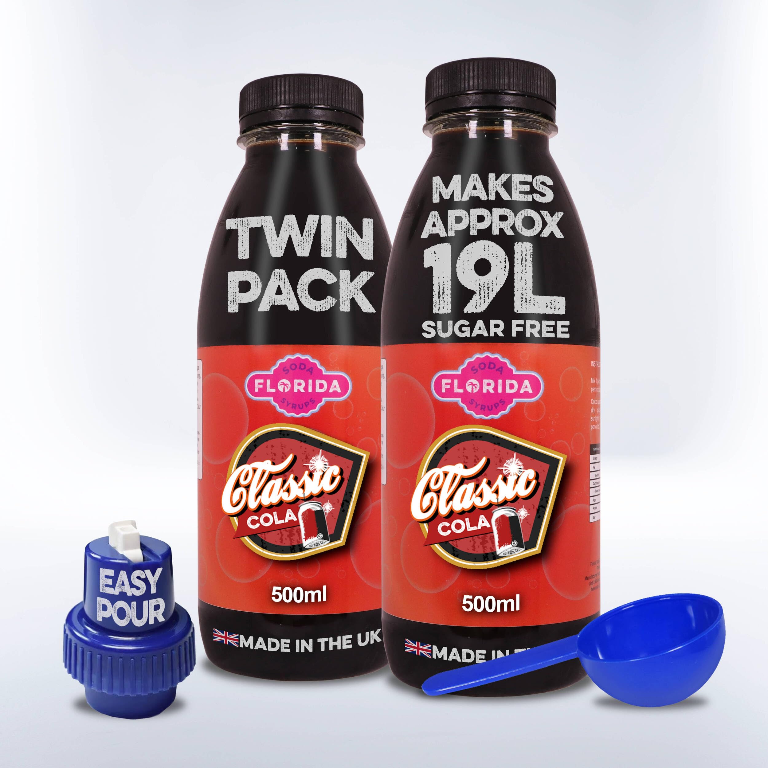 Sponsored Ad – Florida Soda Syrup Compatible With Sodastream - Twin Pack, Aspartame & Sugar Free (500 ml (Pack of 2), Classic Cola Sugar Free)