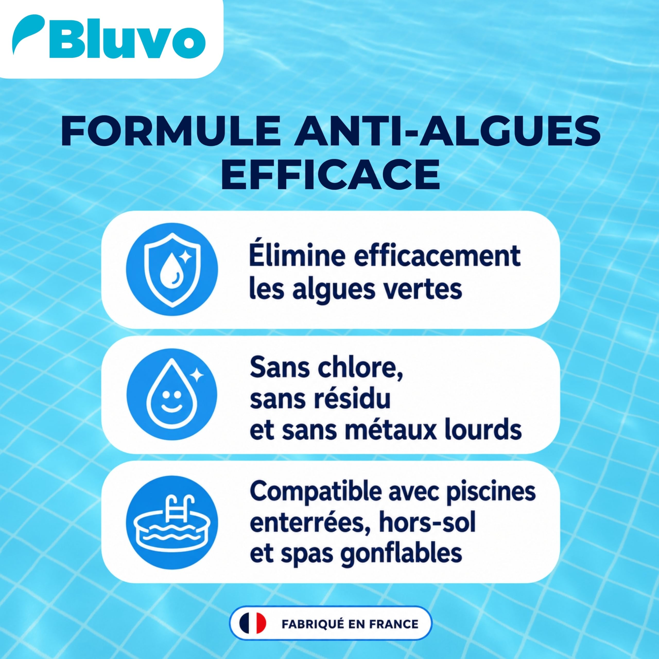 Algicide Anti-Algues Piscine 5L | Rattrapage Eau Verte & Stop Algues | Traitement Choc Efficace pour Éliminer Algues et Eaux Troubles
