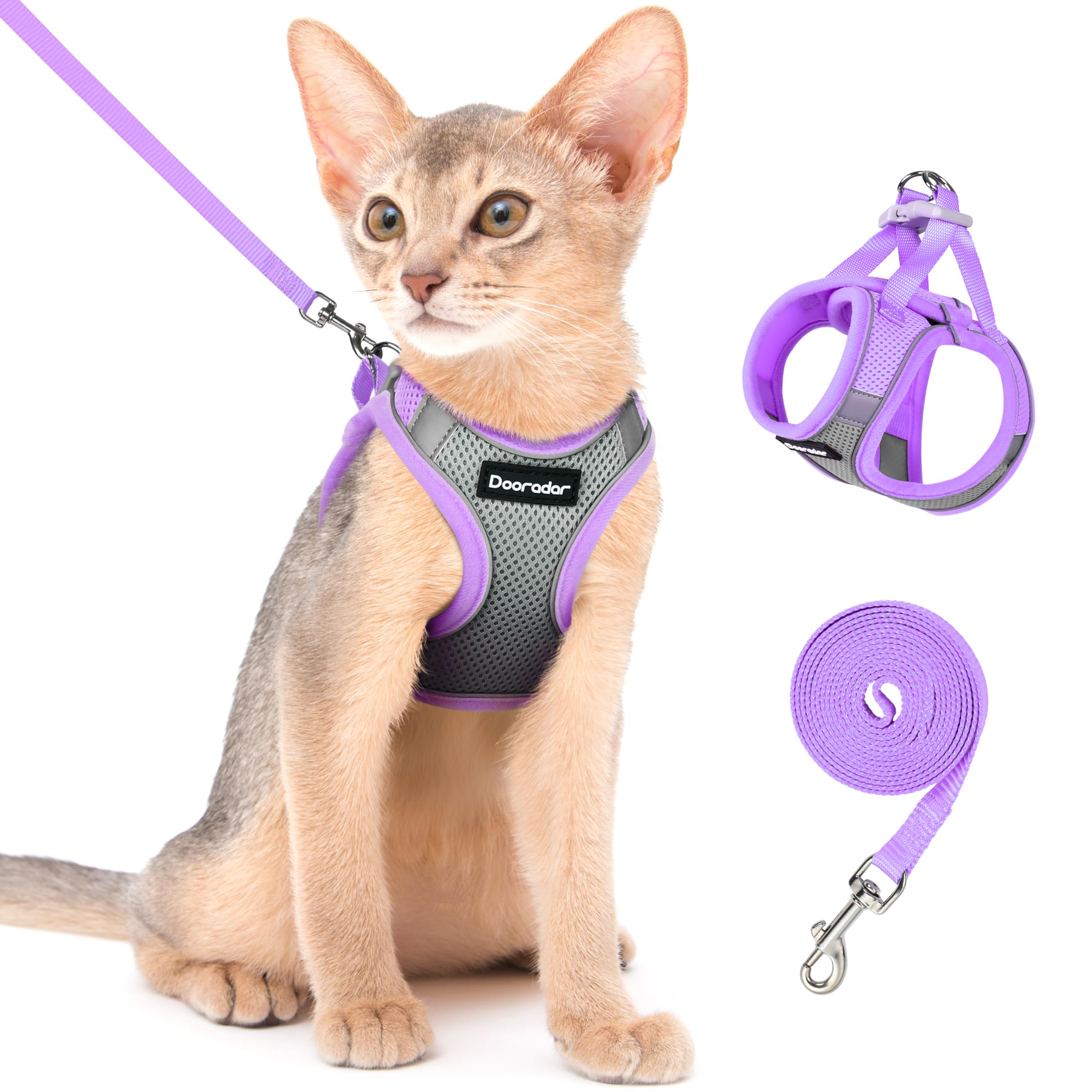 Harnais pour chat avec laisse Dooradar taille M pour promener votre félin sans risque de fuite