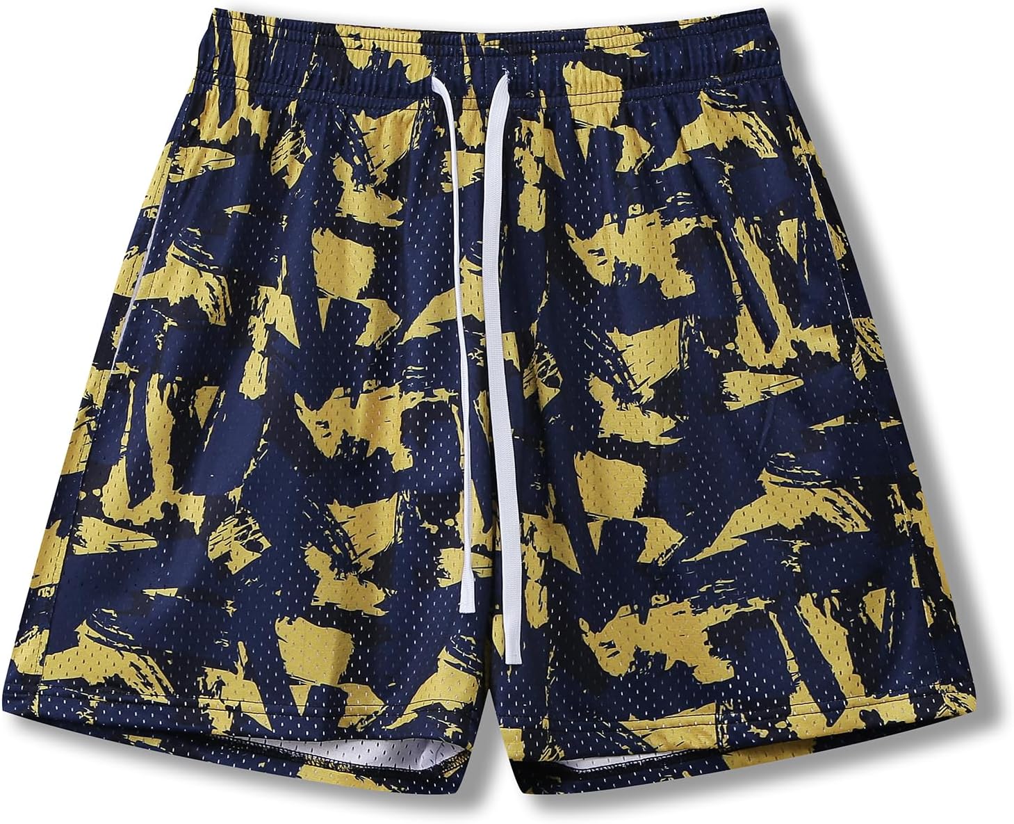 Mens Mesh Graphic Print Shorts Casual Fashion Cool Shorts Summer Active Basketball Streetwear Short Pants
