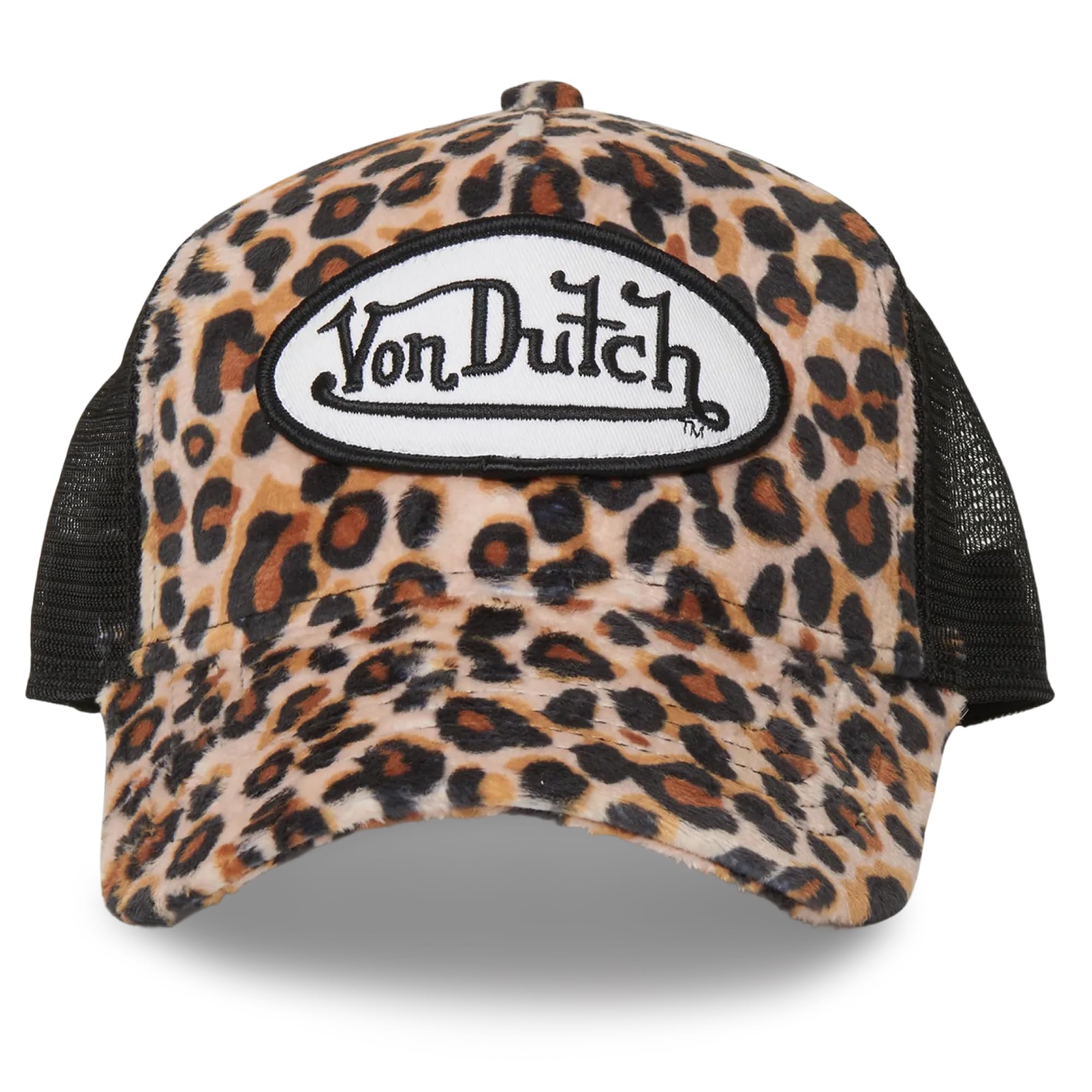 Von Dutch Women's Distressed Trucker Cap Leopard In 201 Leopard