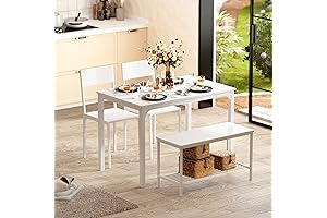 Elegant Modern Kitchen Dining Table Set with Bench