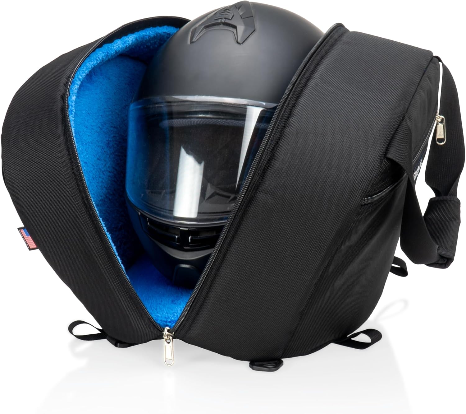Chase Harper USA 4725 - Tail Mount Helmet Bag - Water-Resistant, Tear-Resistant, Industrial Grade Ballistic Nylon with Adjustable Bungee Mounting System for Universal Fit