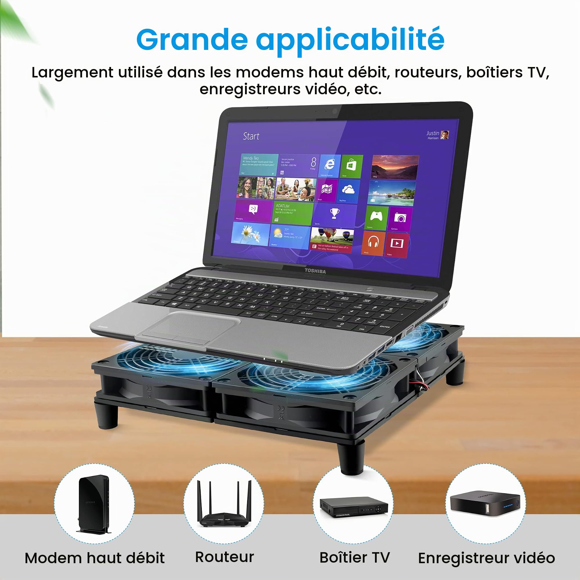 GDSTIME Ventilateur PC 120mm 220V Ventilateur 230V 4 x 120mm Fan 220V à haut débit d'air avec 4V -12V Contrôleur de Vitesse Réglable pour Routeur Laptop Meuble Boîte TV