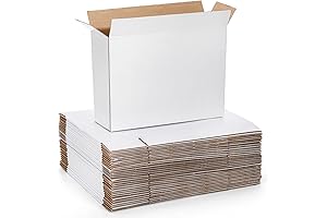 Peohud: 30-Pack 12x8x4 Inches White Shipping Boxes