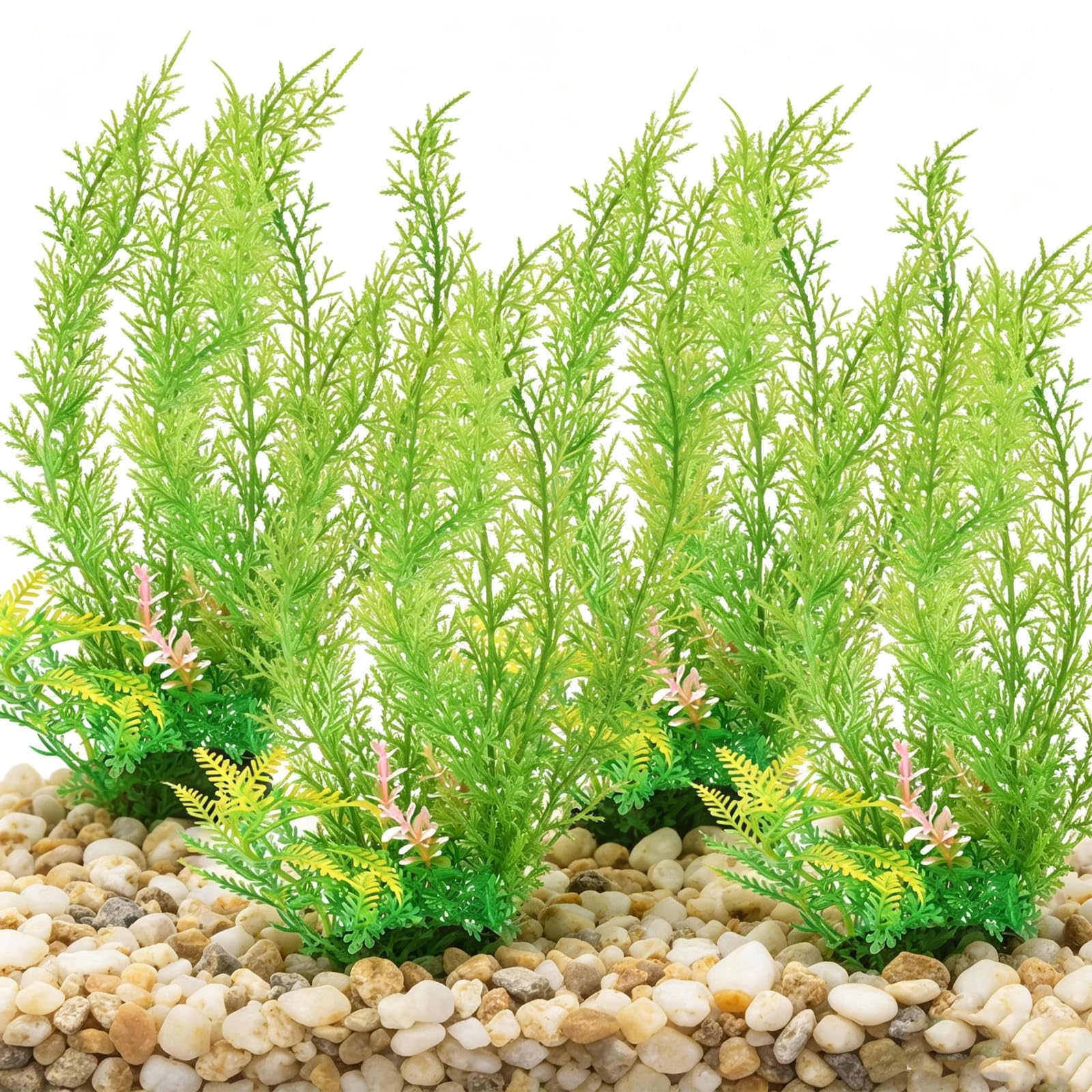 Decorazione per acquario, 4 grandi piante per acquario, piante artificiali per acquario, 4 pezzi da 32 cm di lunghezza, piante verdi per acquario, piante da acquario in plastica per acquari