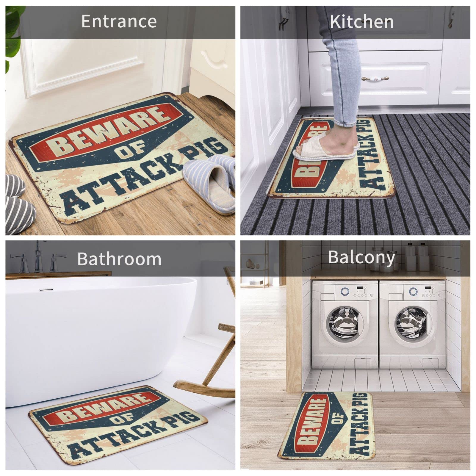 'Did You Call First Wycieraczka Outdoor Beware of Attack Pig Mat Boys Bedroom Accessories Holiday Rug (rozmiar: 65 x 90 cm)