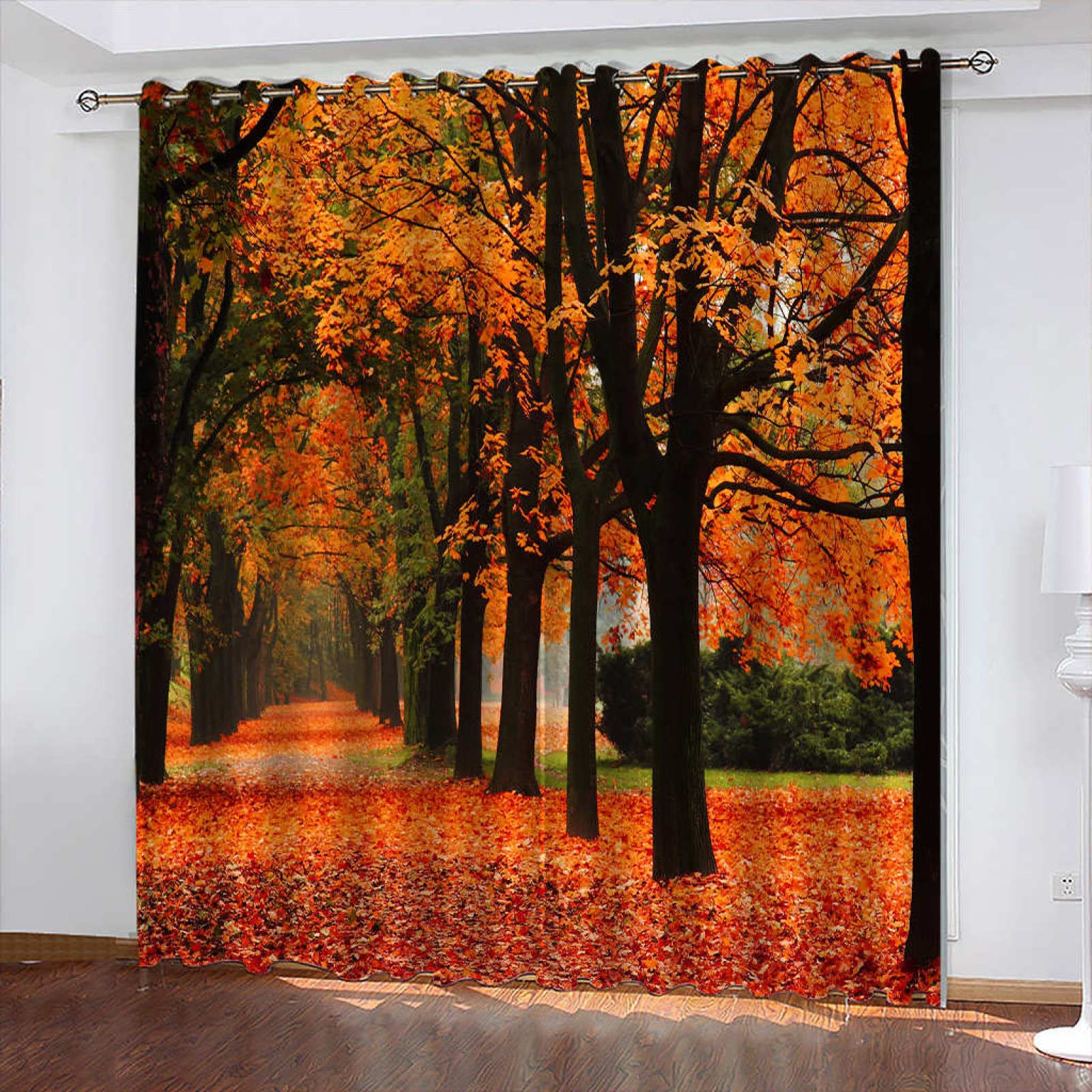 GOKSEL Fenster Vorhang Schlaufen-Vorhang 2 Stück x 110 B x 215cm H Gelb&Forst Dekorative Gardine Schlaufenschal Fenster-Schal