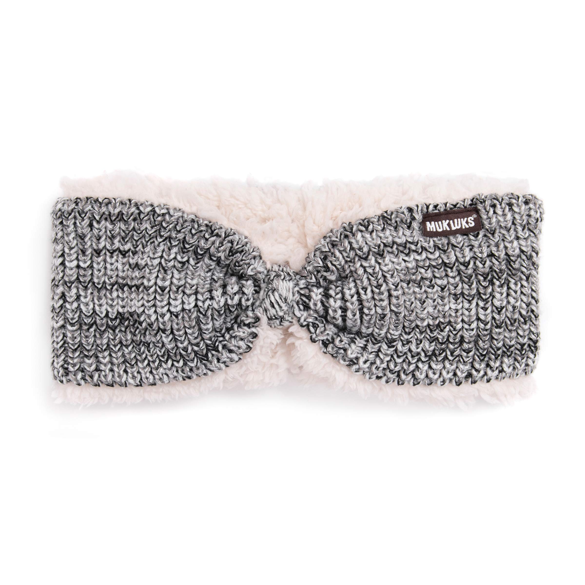 Muk Luks Women's Reversible Headband, Black, 1 Count (Pack of 1)