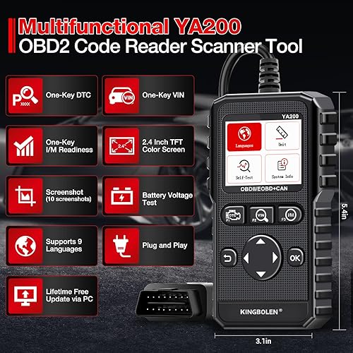 Miniatura 4 de KINGBOLEN Escáner OBD2 YA100 lector de código OBD2 lector de código de error de motor automotriz herramienta de escaneo de diagnóstico de automóvil