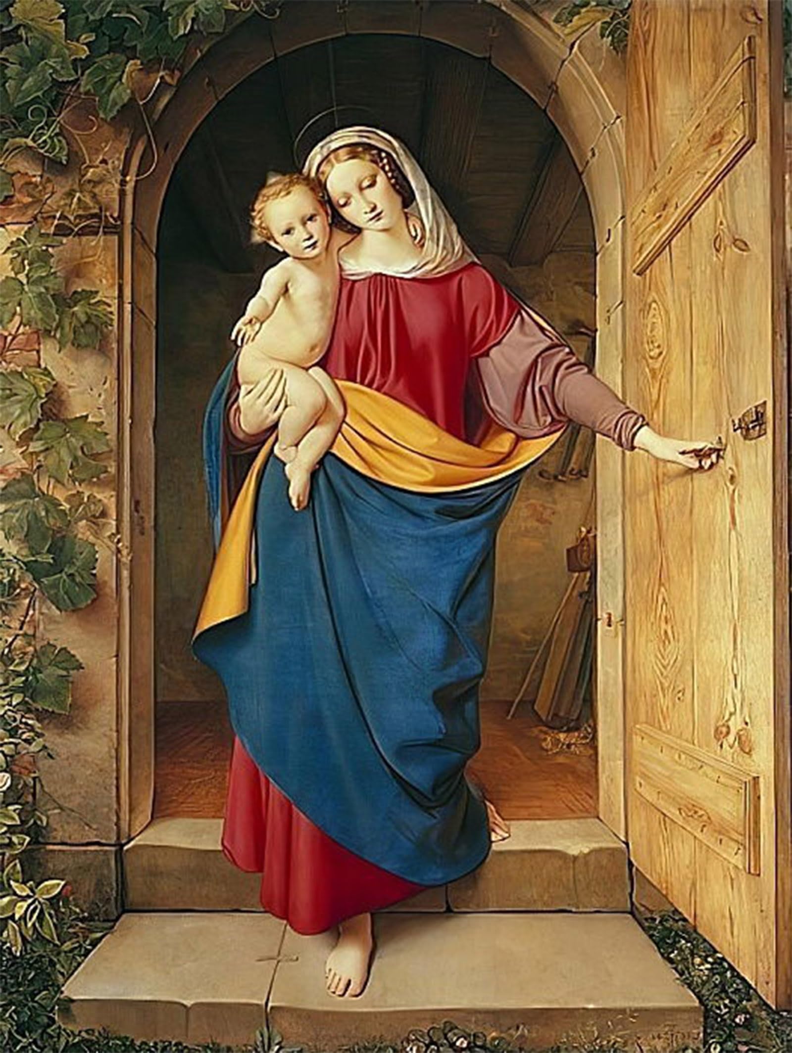 Lienzo Signora alla porta del laboratorio de Eduard Steinbruck, decoración para paredes de casa 5