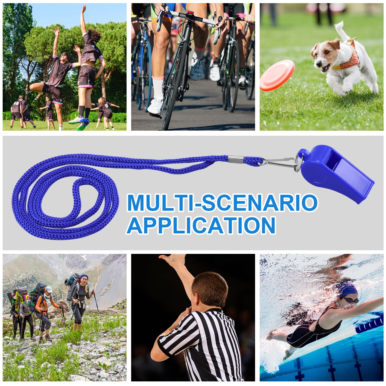 Lote de 3 silbatos con cordón, silbatos deportivos con sonido fuerte para entrenamiento, deportes de emergencia de supervivencia para árbitros, entrenamiento de perros, ideal para salvadores