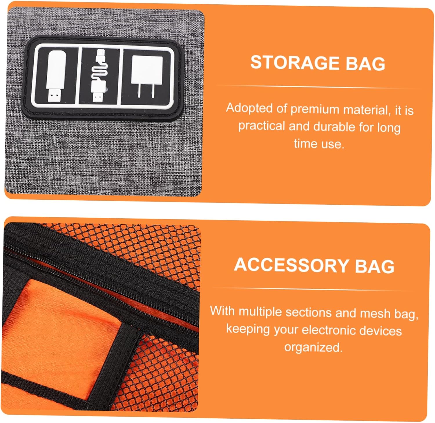Multi-Storage Electronics Organizer Bag for Travelers Waterproof Travel Case for Cables and Accessories Compact Design for Tablets Power Banks and Earphones