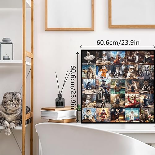 Miniatura 5 de Rompecabezas de 1000 piezas para adultos, rompecabezas con temática de gatos, divertidos rompecabezas de trabajo de gato con animales