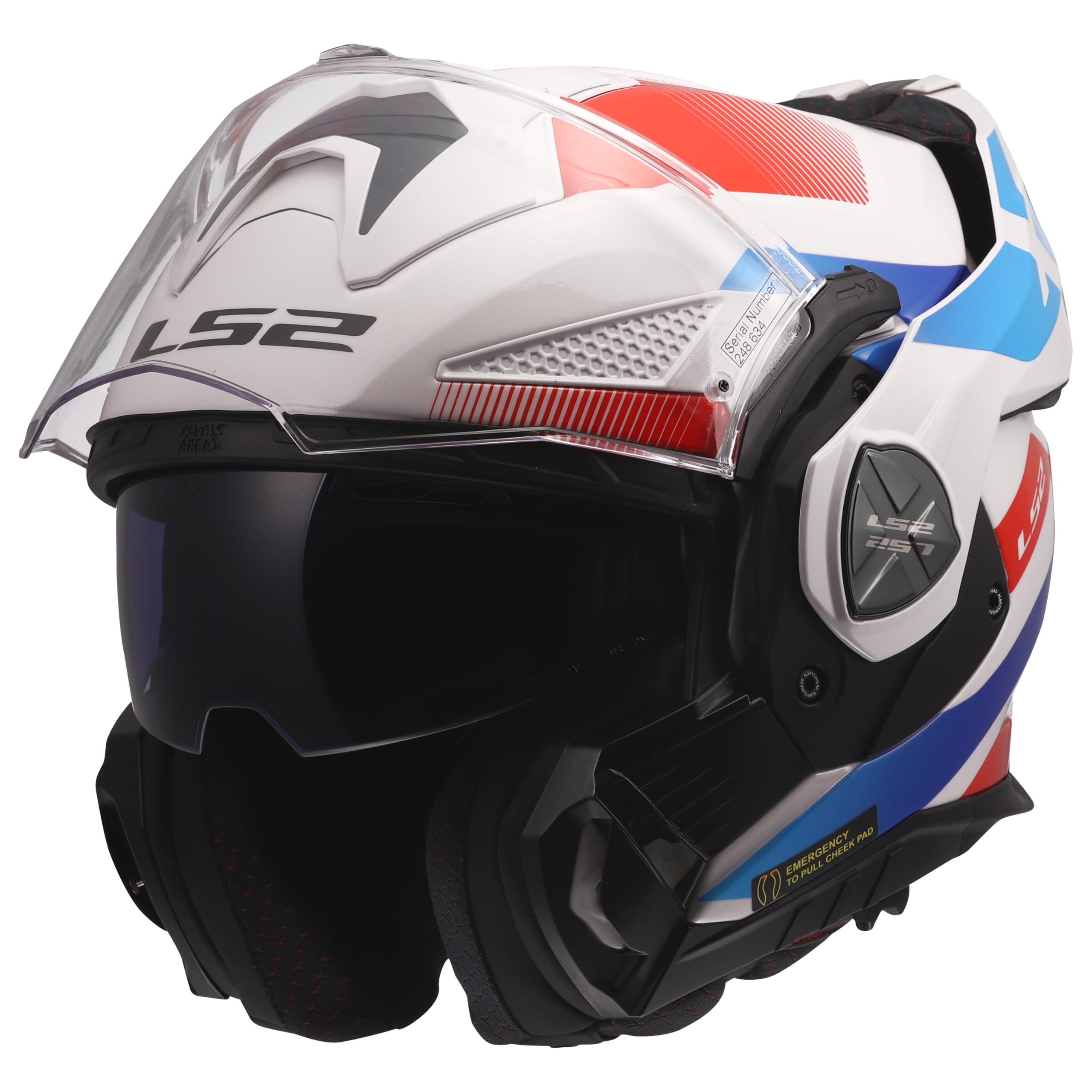 LS2, Casco Moto Modulare ADVANT X NOVA White Blue Red, M