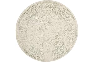 SAFAVIEH ADR109V Adirondack Collection 6 ft. Round Area Rug, Ivory & Sage
