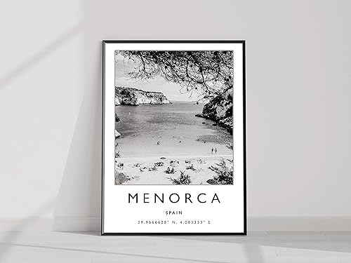 Menorca Travel Print, Menorca Spain Travel Poster, Black and White Travel Poster, Travel Decor, Travel Poster, Spain Travel Print, Spain Travel
