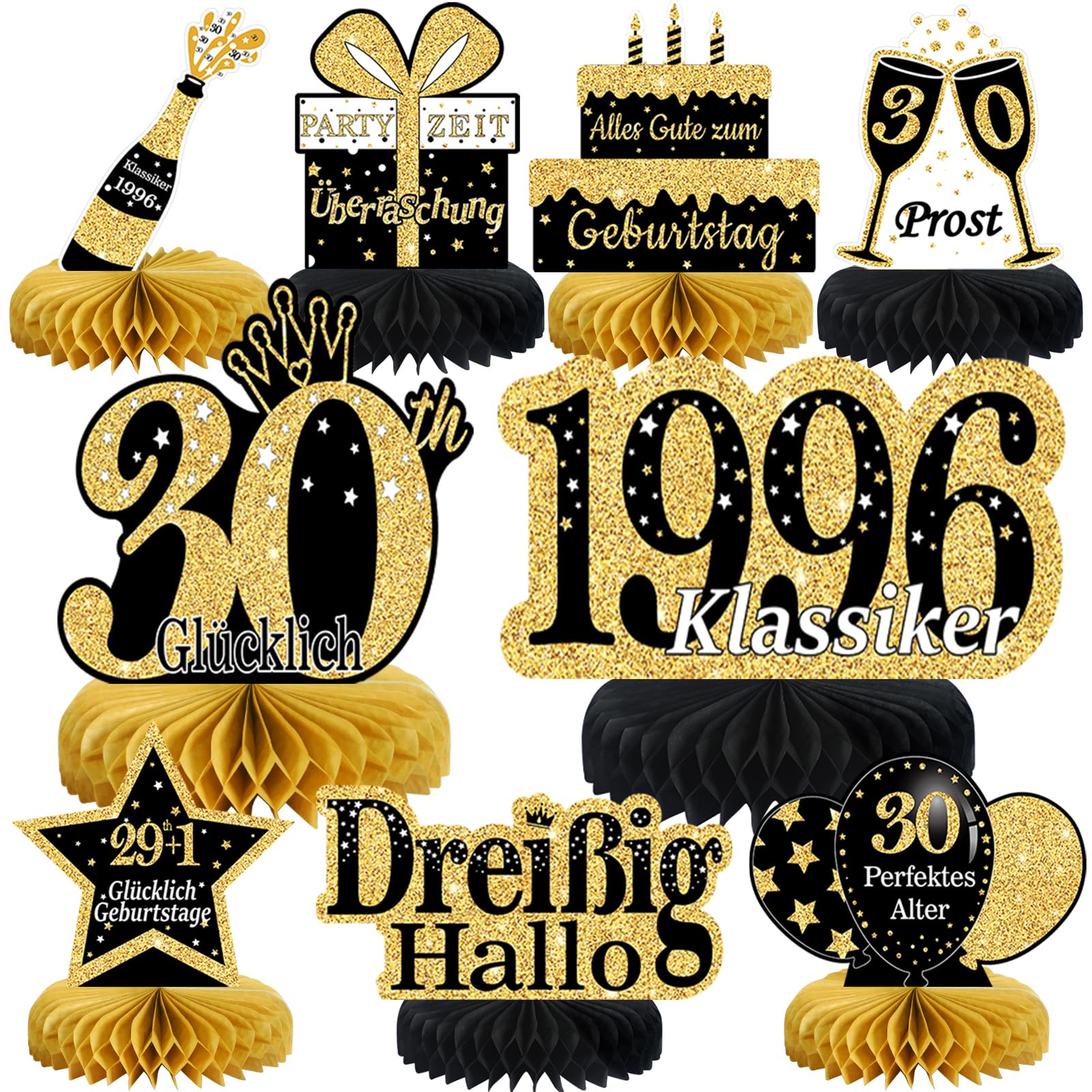 9 STK Tischdeko Geburtstag（Deutsche）