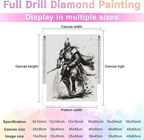 Miniatura 7 de Kit de pintura de diamantes de caballo de unicornio fuerte para adultos, 5D DIY redondo taladro completo punto de cruz, diamantes de imitación de