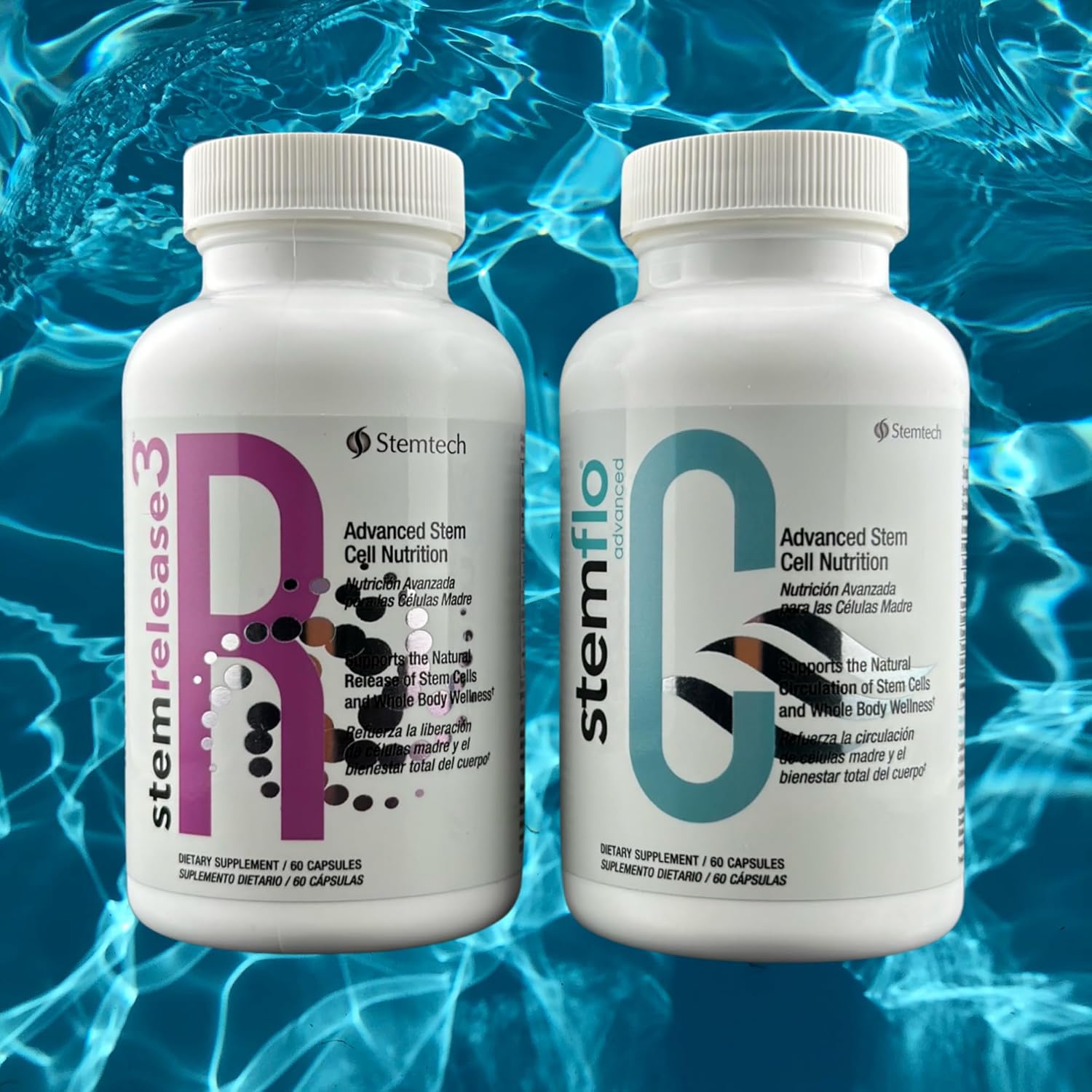 StemRelease3 & StemFlo Combo Pack | Supports Stem Cell Renewal, Circulation, Detox & Cardiovascular Health | with SE3, Fucoidan, Curcumin, AFA Extract & Enzymes | 30 Servings - Image 4