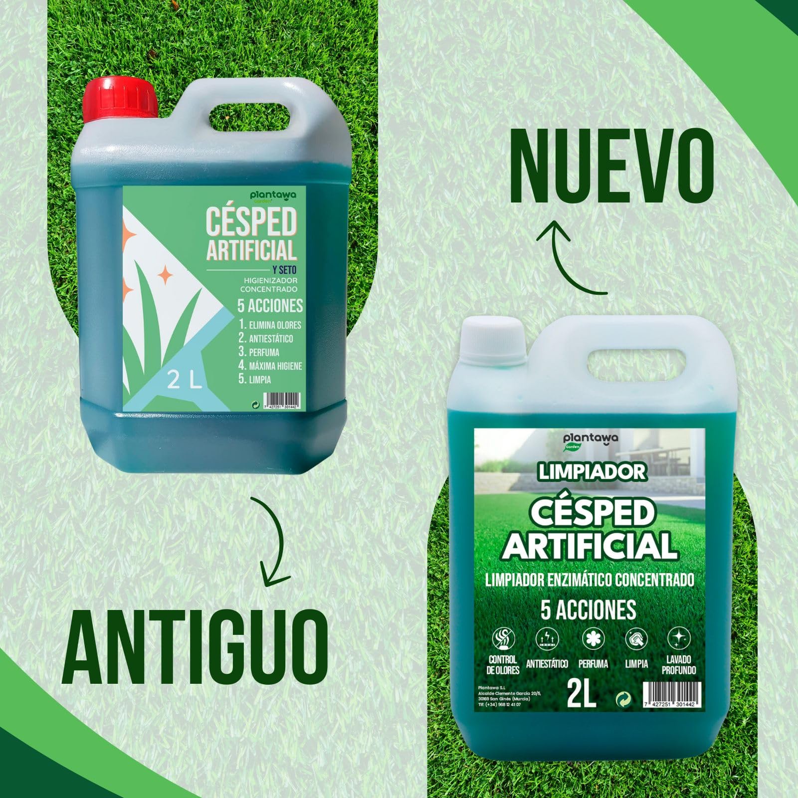 PLANTAWA Artificial Grass Cleaner 2L | Outdoor Cleaning and Maintenance for Gardens and Patios with Pets | Ideal for Hedges and Synthetic Grass | Yields up to 40L - 3