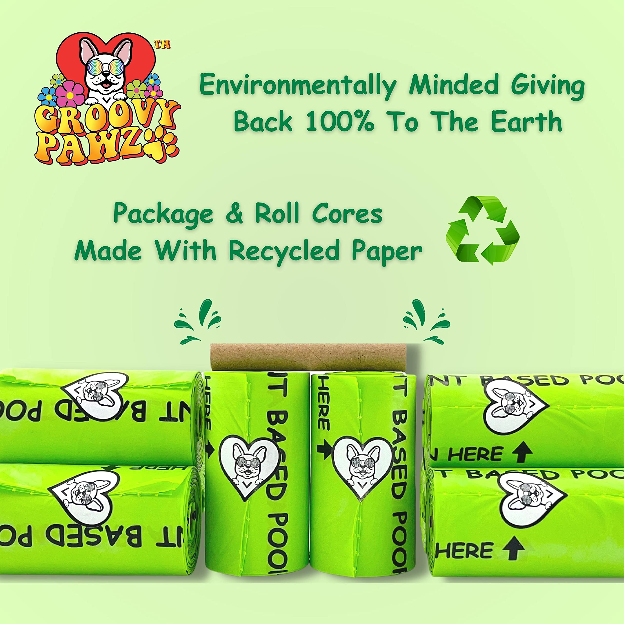 Bolsas compostables certificadas para excrementos de perro, 10% a caridad, bolsas para excrementos de perro a base de plantas, 120 unidades, ecológicas y respetuosas con el medio ambiente,