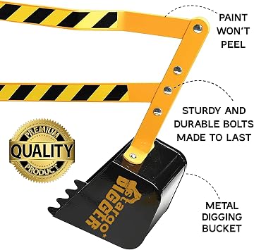 Stargo Sand Digger Kids Excavator Ride on Toy, Beach Toys Outdoor Sandbox Toy Digger for Kids, Solid Steel Rotates 360, Role Play, Sand Toys