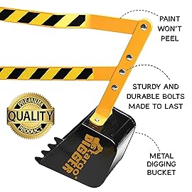 Stargo Sand Digger Kids Excavator Ride on Toy, Beach Toys Outdoor Sandbox Toy Digger for Kids, Solid Steel Rotates 360, Role Play, Sand Toys