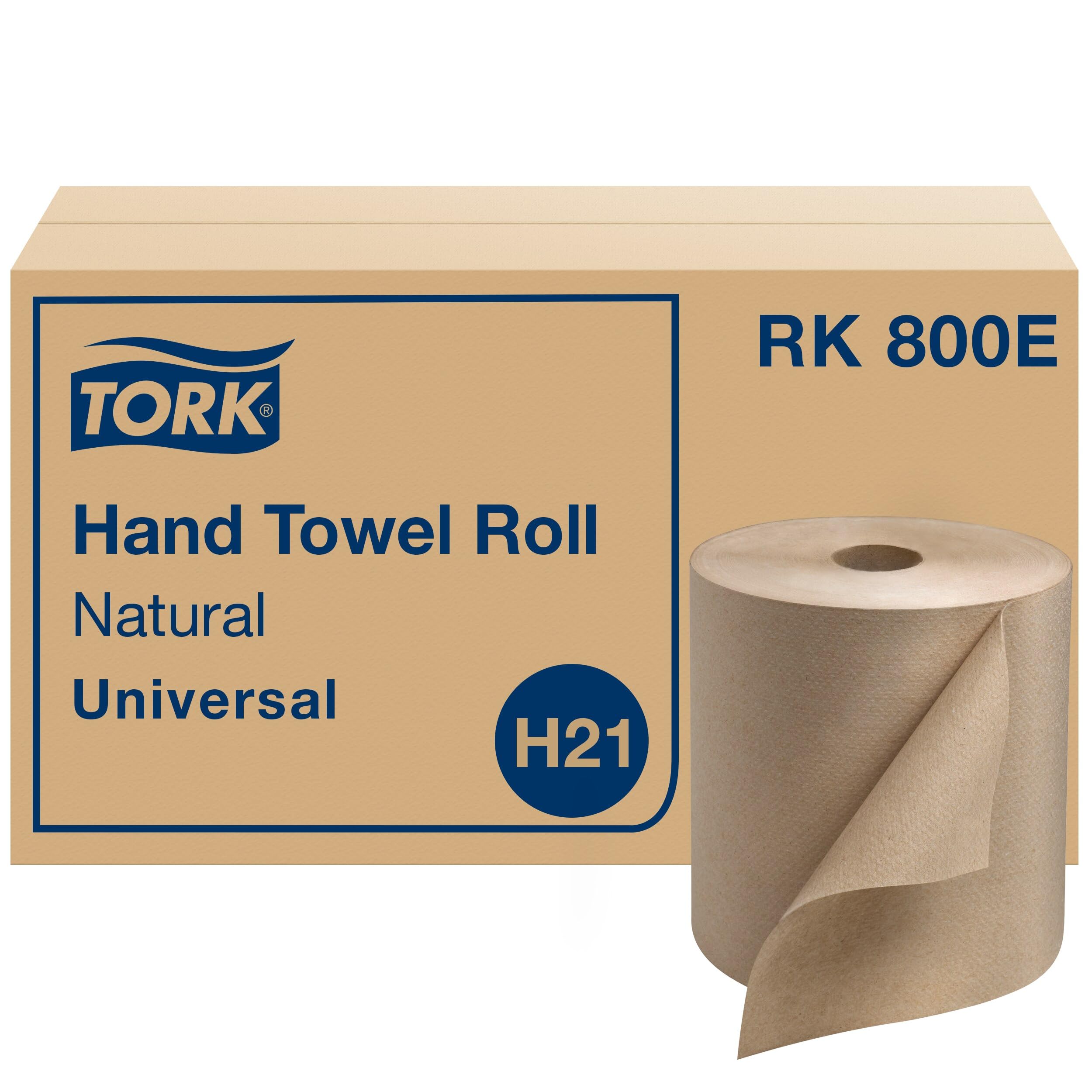 Tork Universal RK800E Hardwound Paper Roll Towel, 1-Ply, 7.87" Width x 800' Length, Natural (Case of 6 Rolls, 800 per Roll, 4,800 Feet)