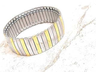 Designer HANDMADE Jewellery Gold and Silver Vintage One Of a Kind Bracelets Sofia Loren style Italian gold bangles for women Italian Silver Bangle Italian Gold jewelry Christmas gift for her Unique 9"