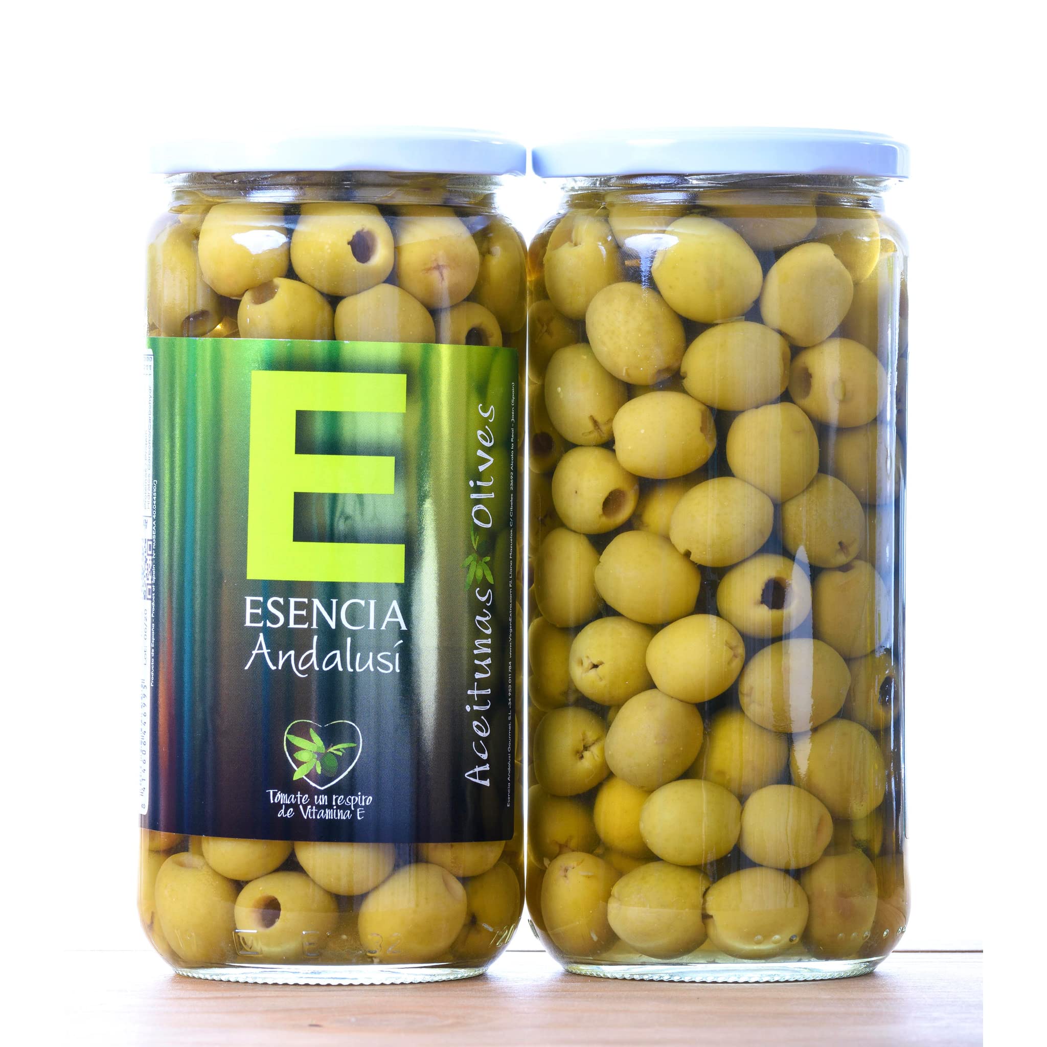 Aceituna verde Manzanilla Extra sin hueso Esencia Andalusí sabor Anchoa. Categoria Gourmet 700 grs