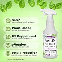 Vista 4 de Mighty Mint Spray de protección de plantas de menta de 32 onzas, para ácaros, insectos, mosquitos, hongos y enfermedades con paño de microfibra