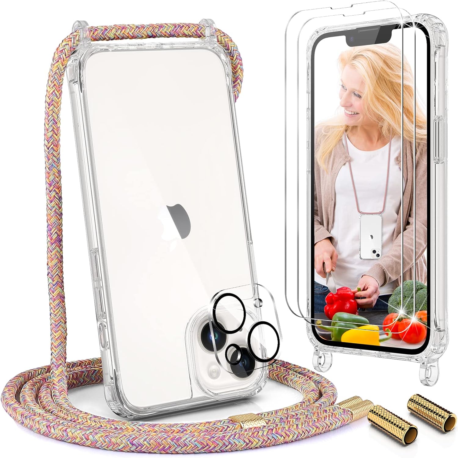 Iphone 11 Hülle Mit Band Abnehmbar UYMO Handykette Hülle mit Band Für iPhone 14 6.1" - mit 2 Stück