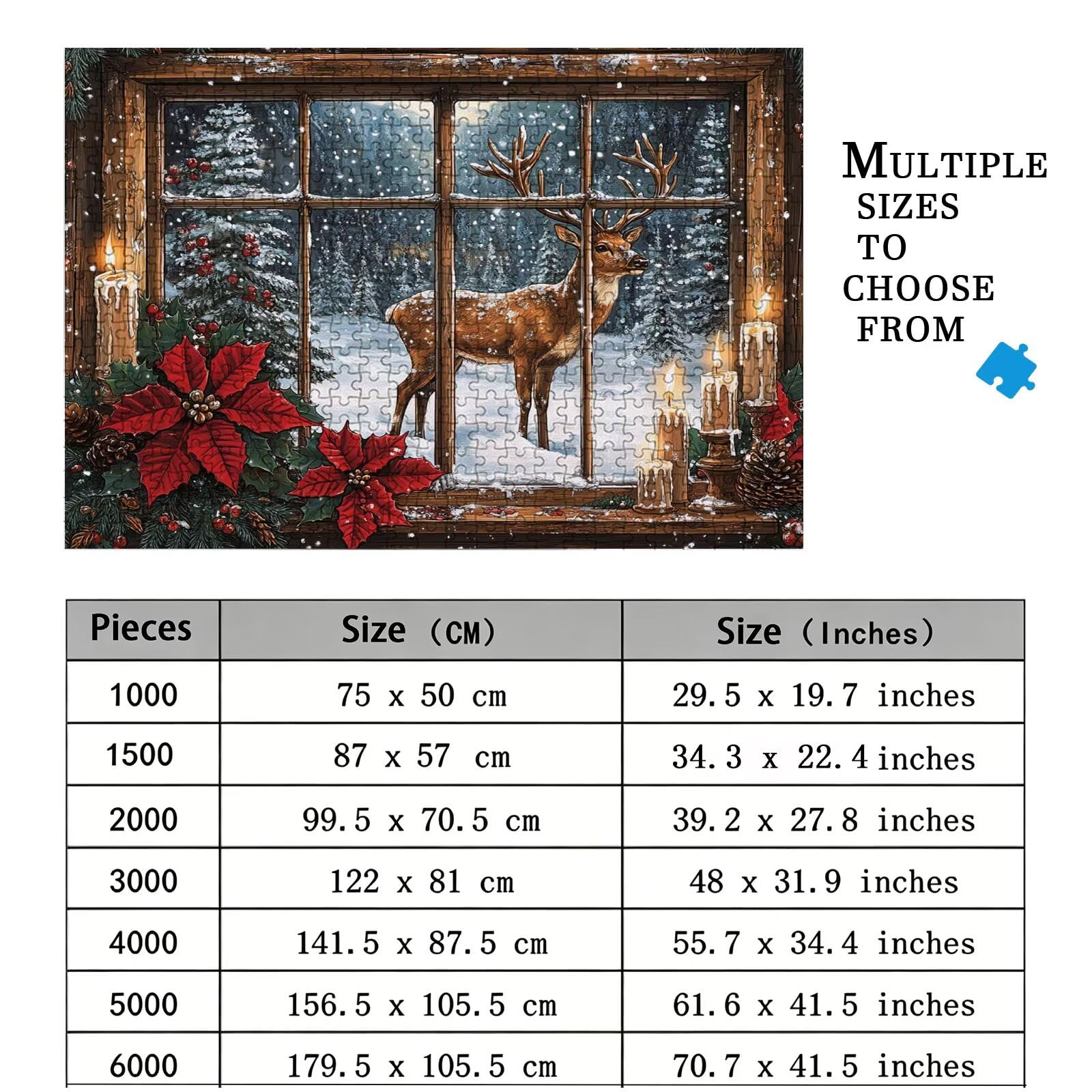 Puzzle 6000 sztuk świeca, puzzle dla dorosłych, drewniane puzzle idealnie pasują, litery na plecach, puzzle jelenia dla dorosłych kompaktowe pudełko, prezent dla kobiet 179,5 x 105,5 cm 8p-451