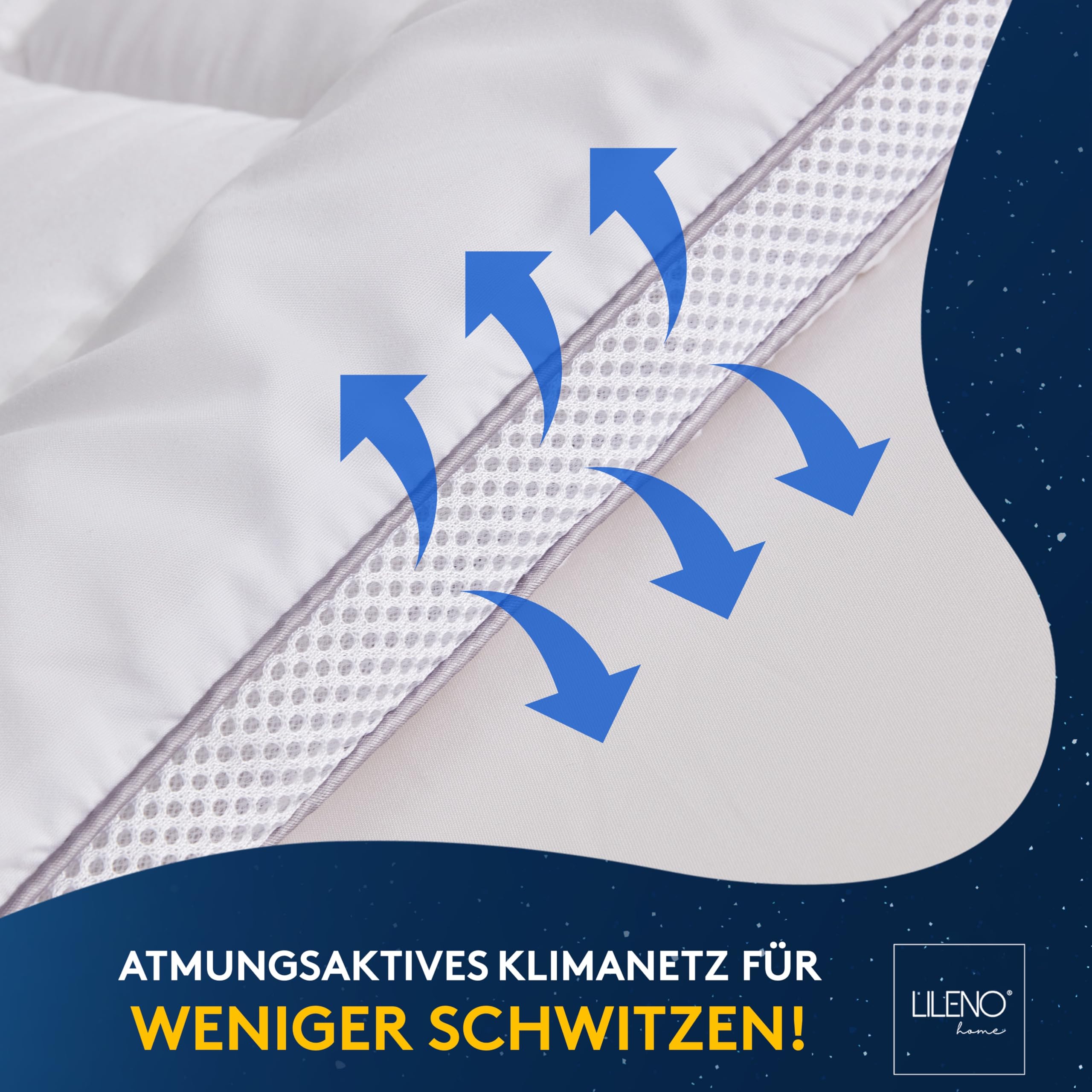 LILENO HOME Premium 4-Jahreszeiten Bettdecke 200x200 cm [2er Set] mit CoolComfort Klimanetz - Bettdecke 200x200 cm bestehend aus 2 Bettdecken - als Sommer u. Winter Decke - Kochfest bis 95°C