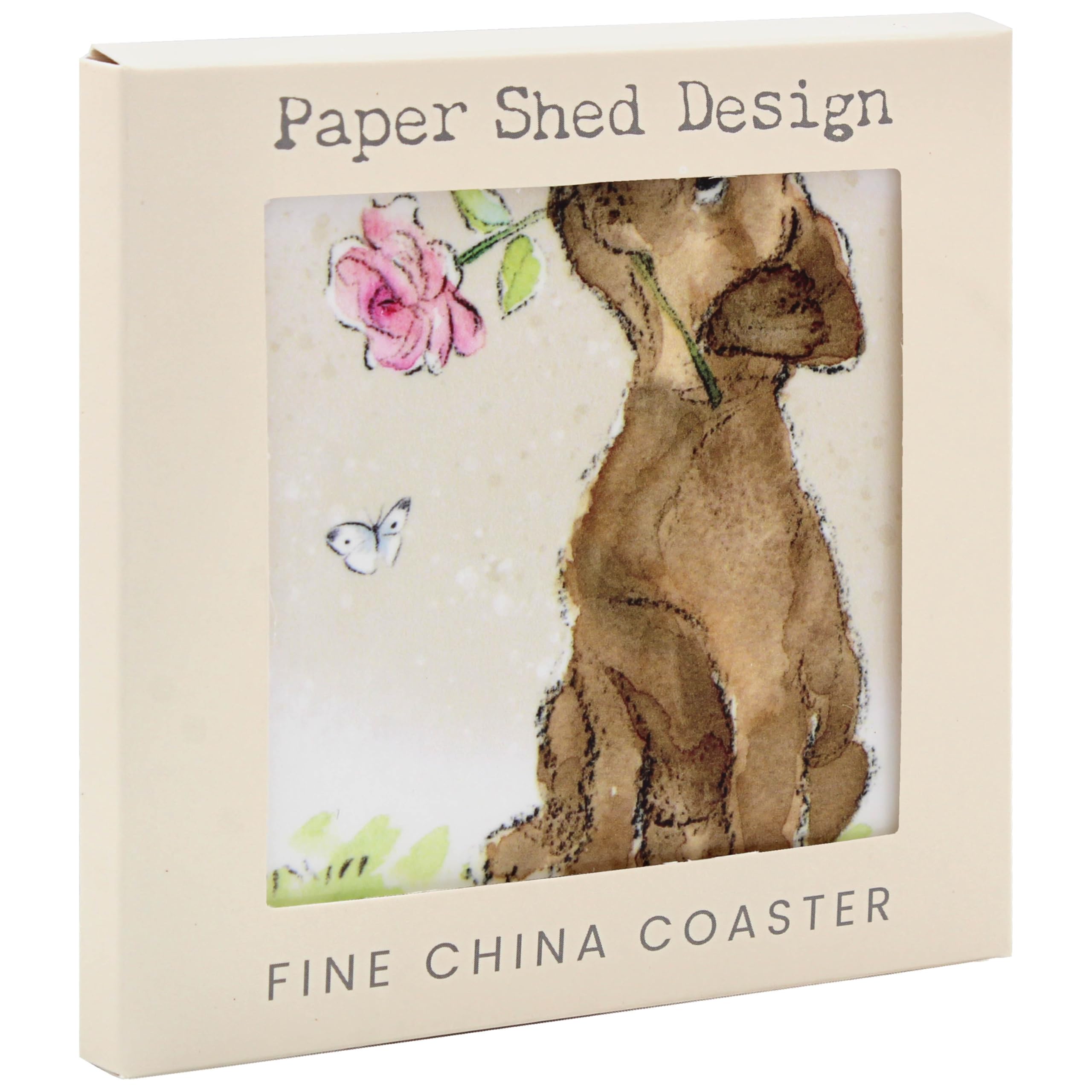 The Leonardo Collection Dog With Rose Paper Shed Design Coaster For Office Home & Kitchen | Lovely Coaster Set For Decorative Home Accessories Drinks Coasters For Tea & Coffee