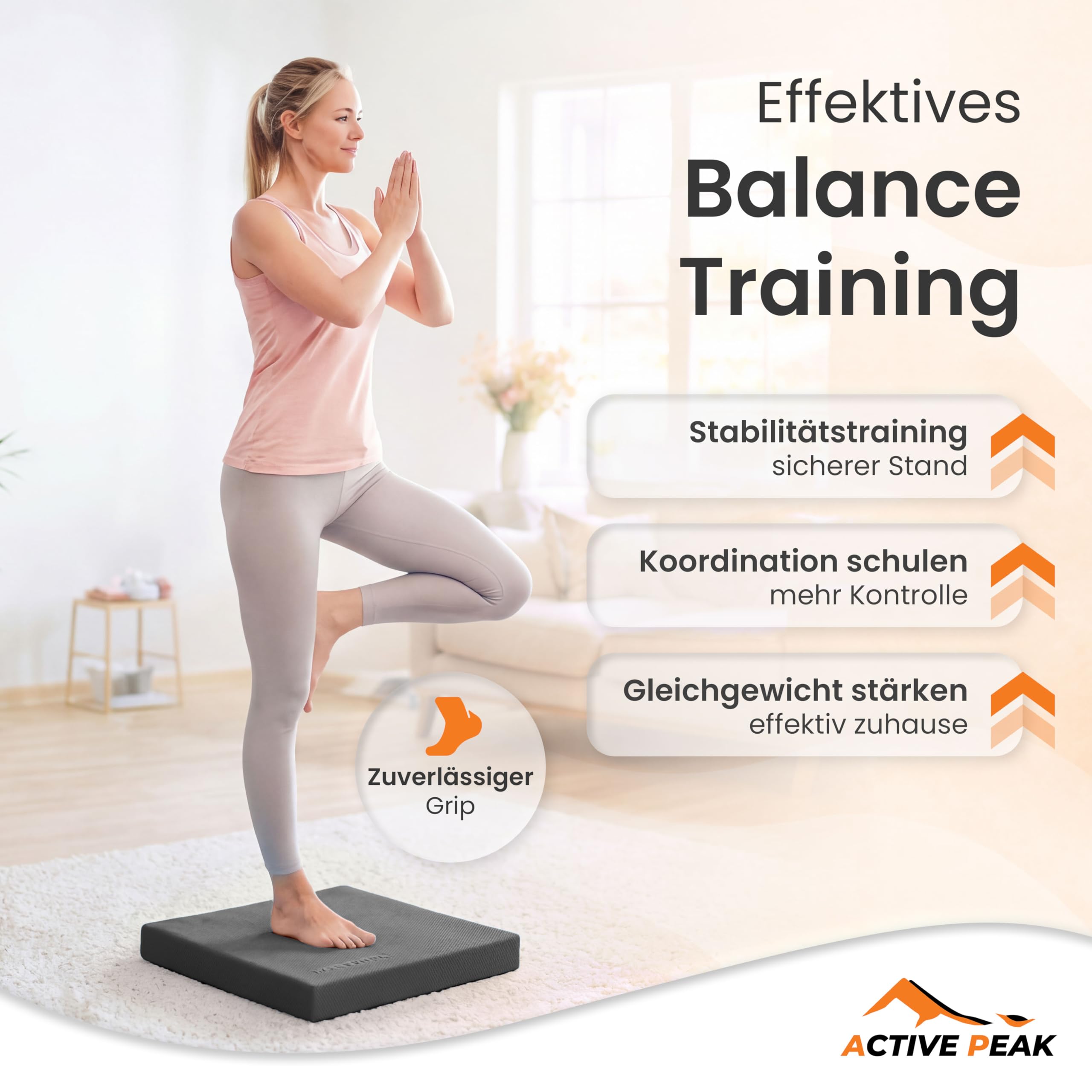 Premium Balance Pad XXL Gleichgewichtskissen für Balance- & Stabilitätstraining, Ideal für Yoga, Pilates & Core-Training Physiotherapie- & Fitnesskissen 41x34 cm