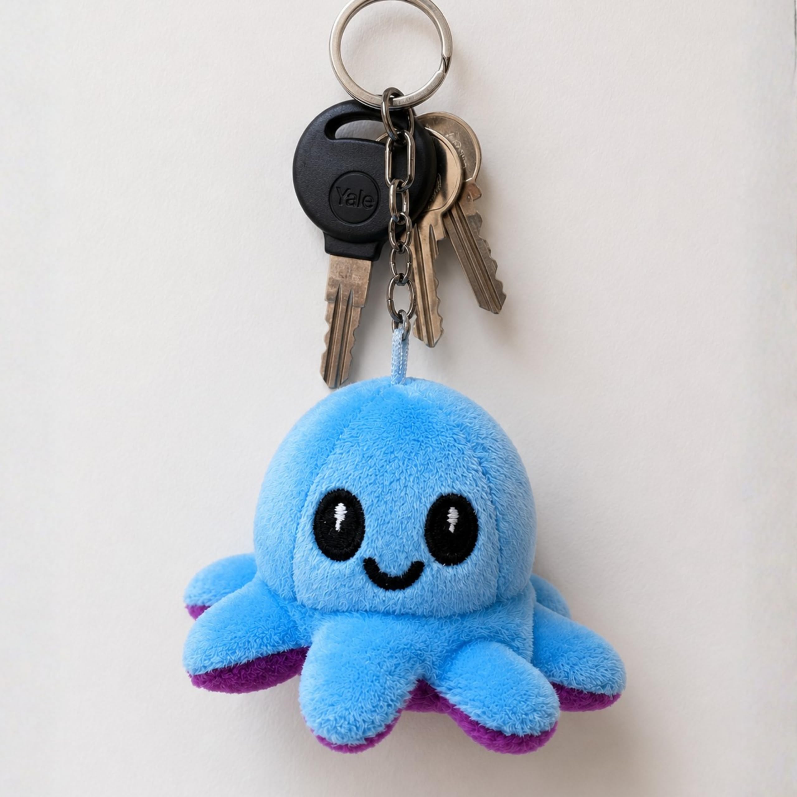 Reversible Octopus Plush Keychain for Kids & Adults | Cute Mood Flip Soft Stuffed Toy Key Ring | Mini Animal Plush Bag Charm & Backpack Accessory-picture-10