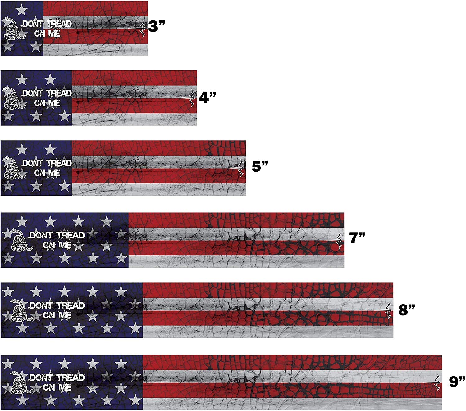 White Water Archery Non-Laminated American Flag Don't Tread on Me Gadsden Arrow Wraps 15pc Choose Length Width (7, 1.12)