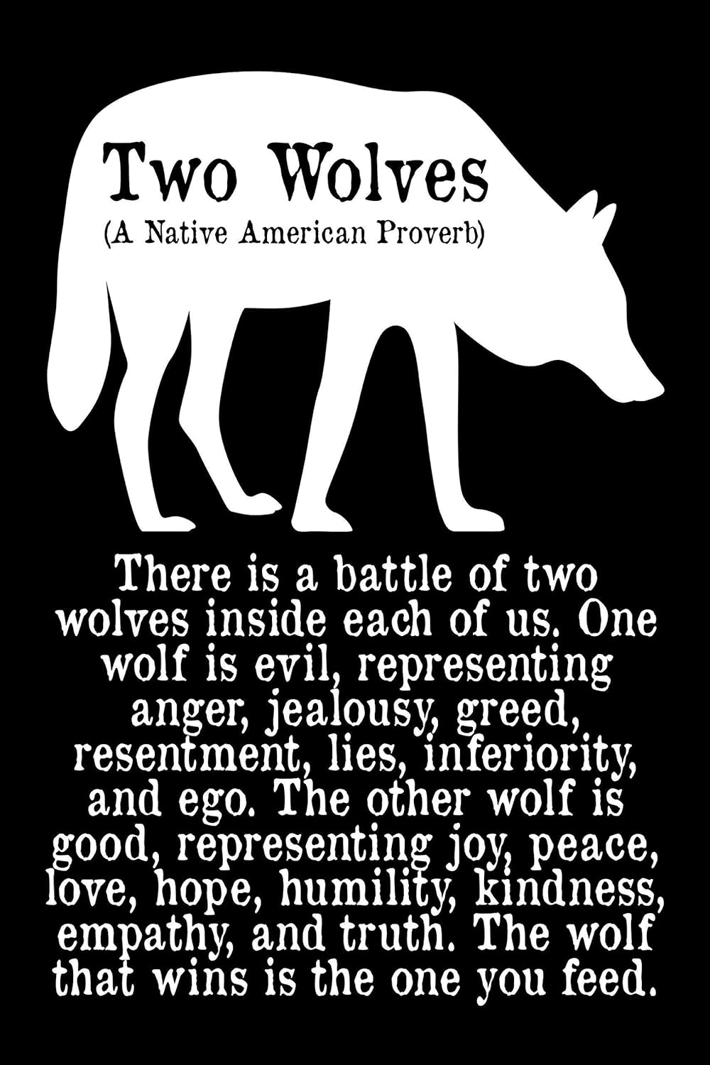 The One You Feed Quote Amazon.com: The Wolf You Feed - Poster Or Print Unframed : Handmade Products The One You Feed Quote Amazon.com: The Wolf You Feed - Poster Or Print Unframed : Handmade Products