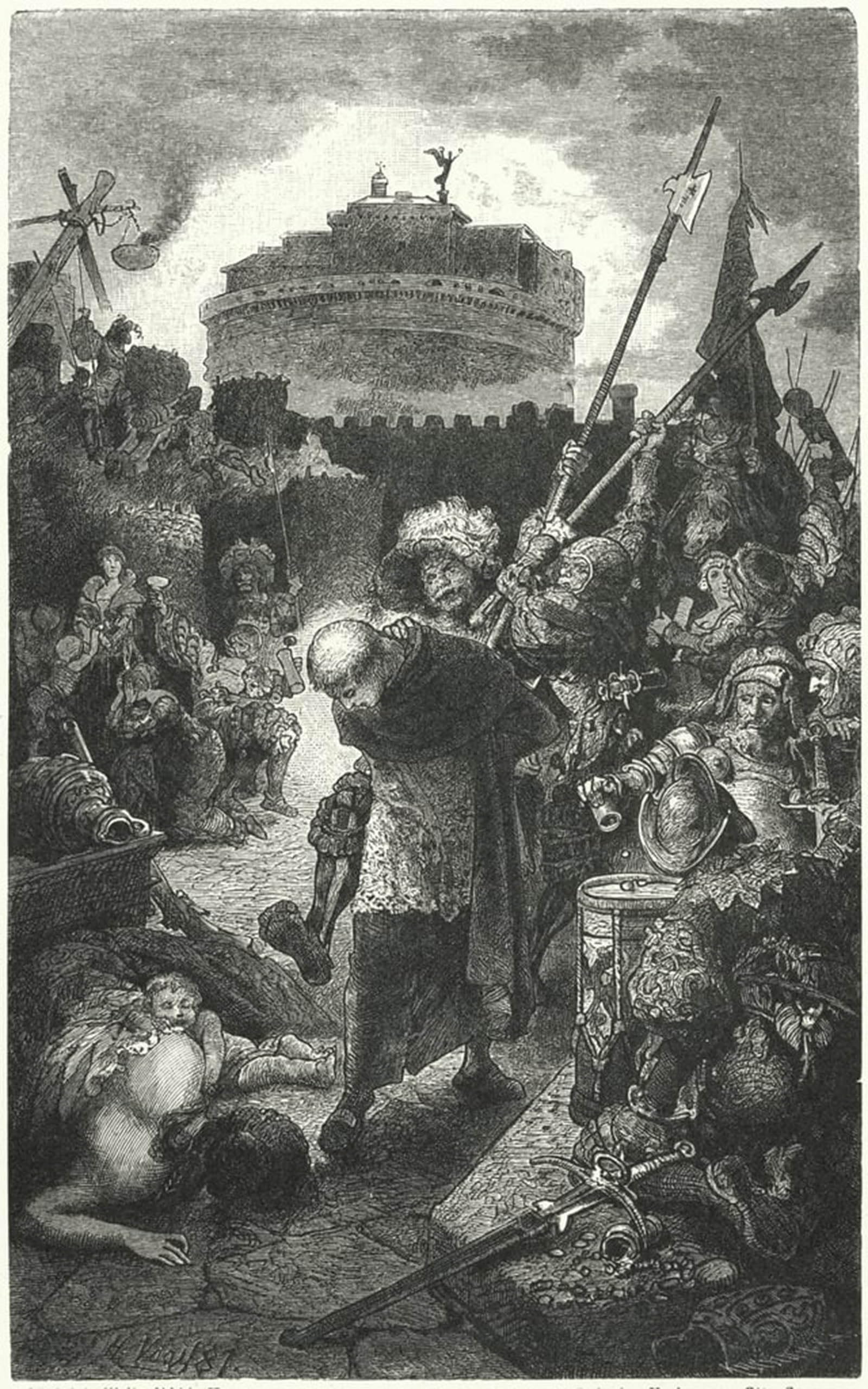 POSTERIIk Famous Print Pop Art Wall Art Graffiti German Landsknechts Looting by Hermann Vogel Art Prints for Home Decor 60x90cm