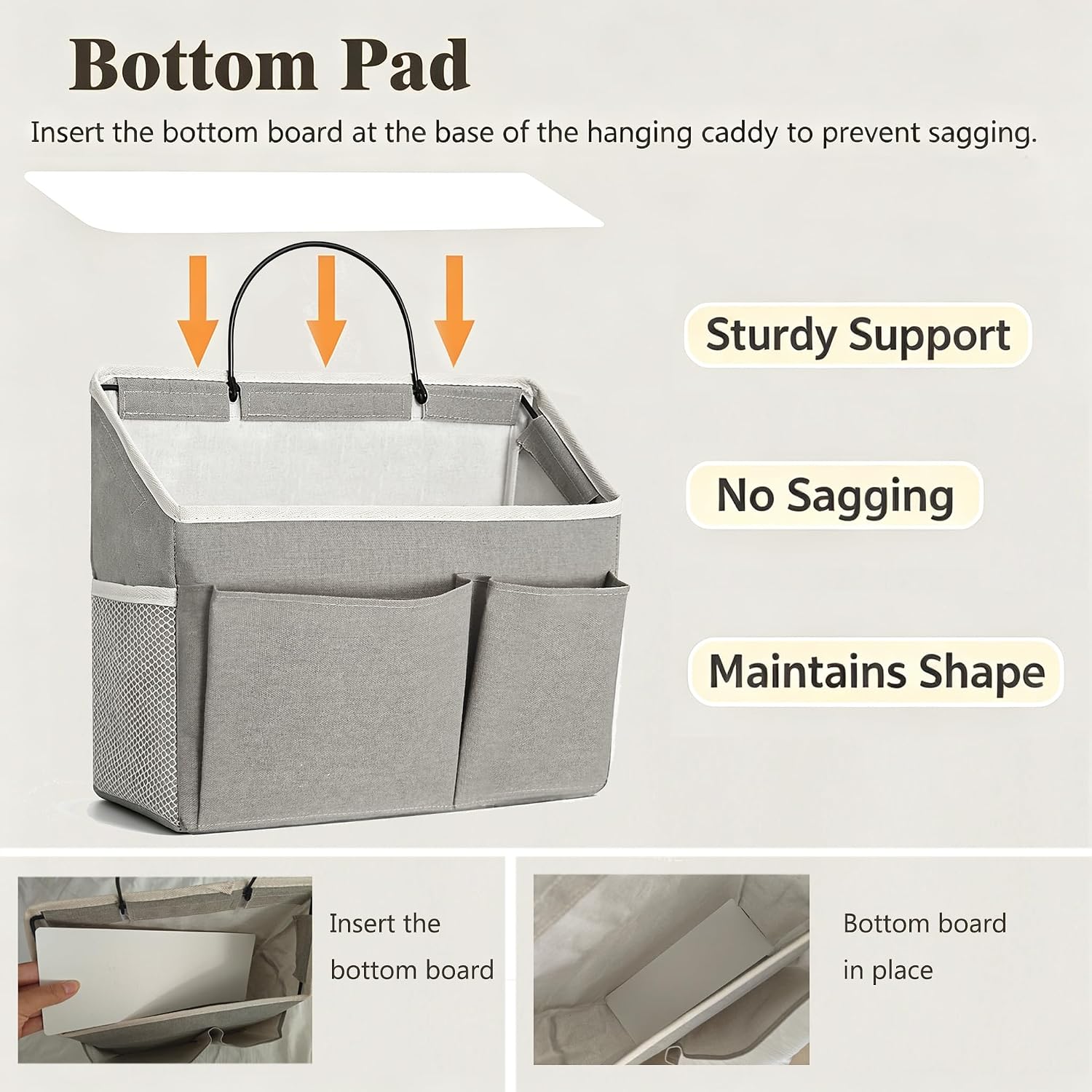 Wall Storage Organizer, 2‑Pack Oversized Hanging Bag for RV Camper, Grey