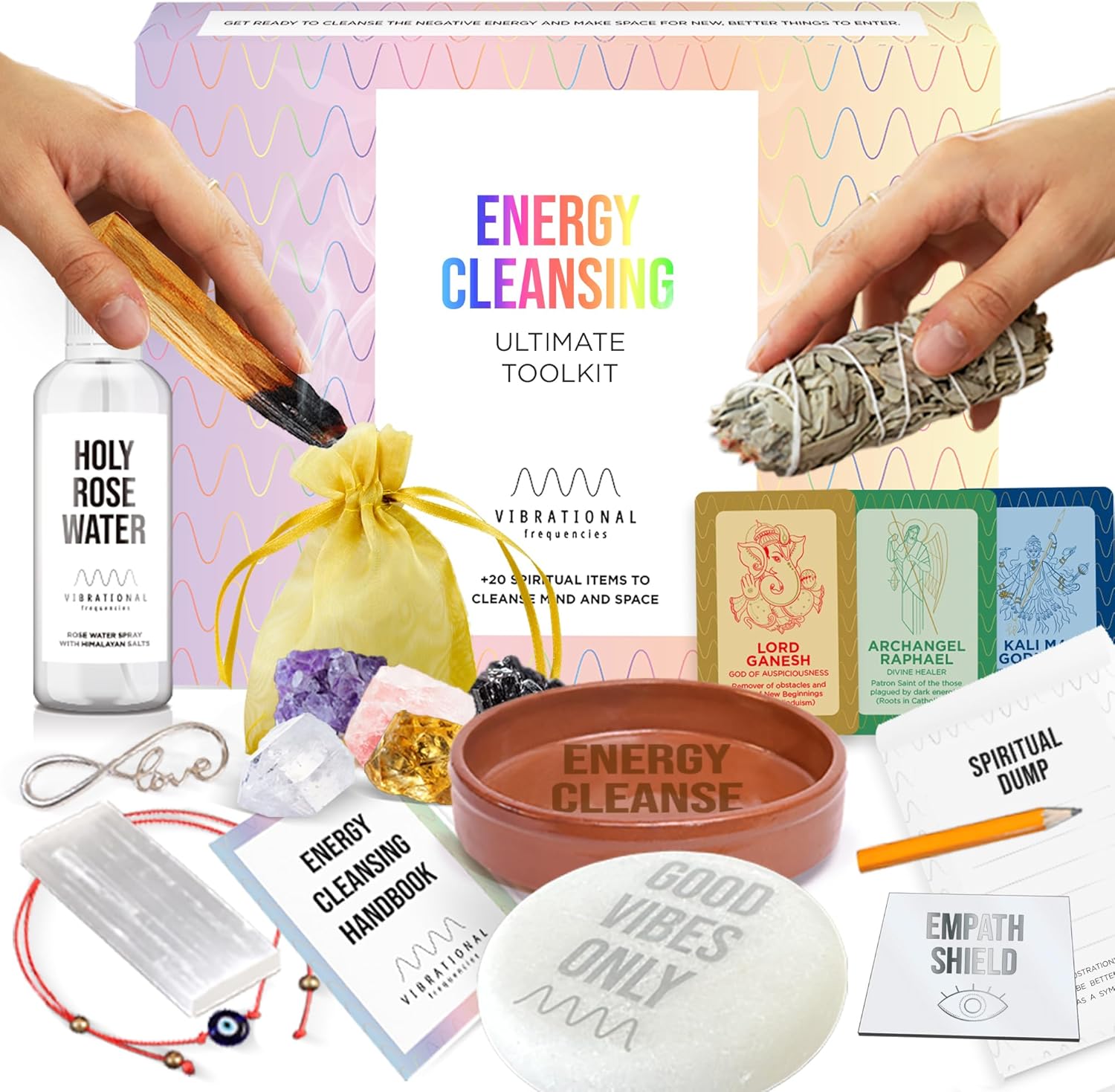 Energy Cleansing Smudge Kit with White Sage, Palo Santo