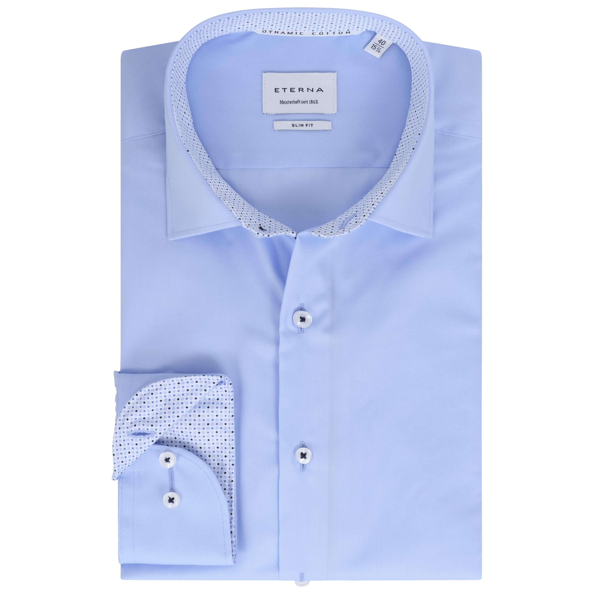 ETERNA Slim Fit Herren Business Hemd | Langarm 67cm | Reine Baumwolle | bügelfrei | Einfarbig