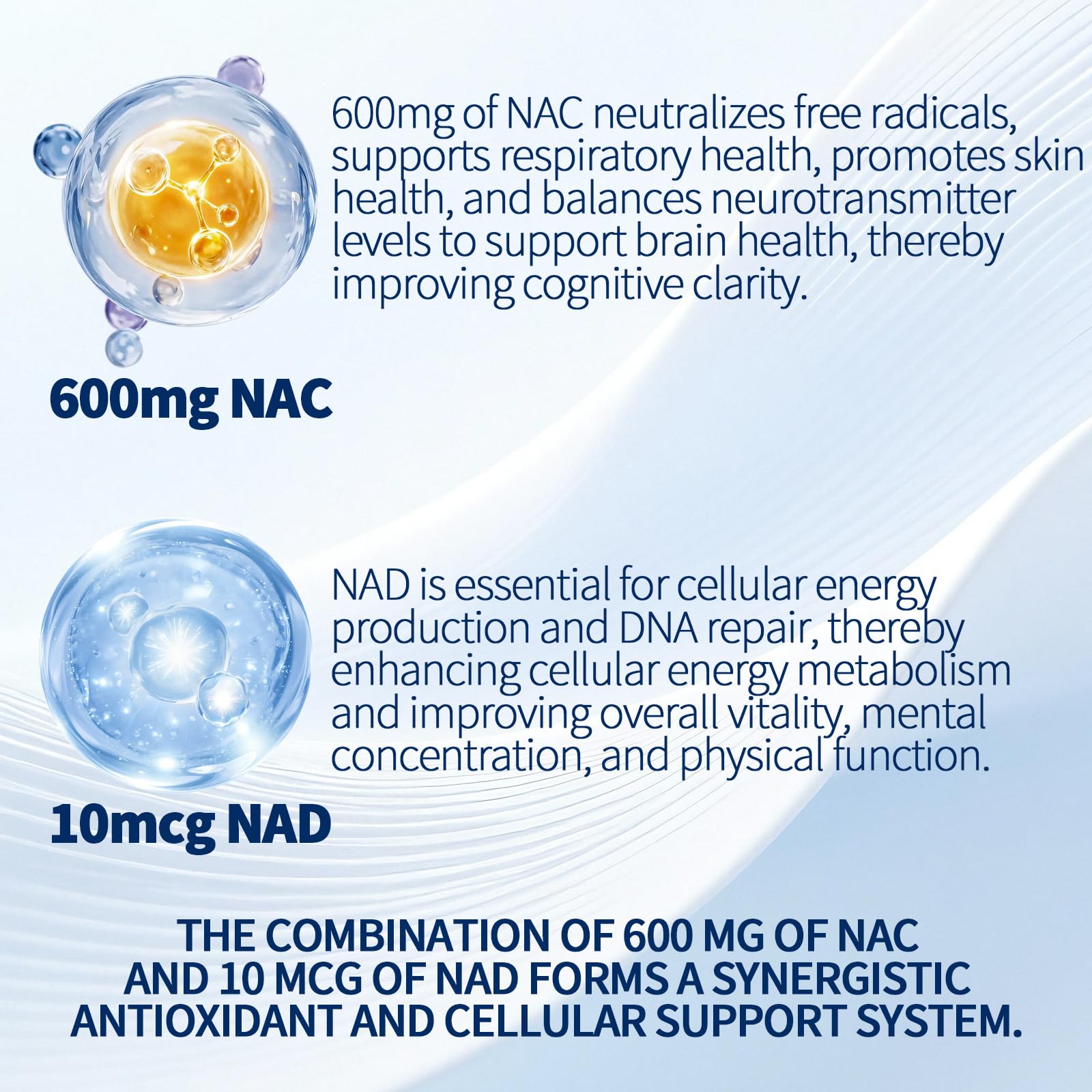 NAC 600mg Non-GMO, Gluten Free,Organic NAC Supplement N-Acetyl Cysteine Capsules with NAD+ for Cellular & Lung Health, 300 Softgels — Amazon image 2