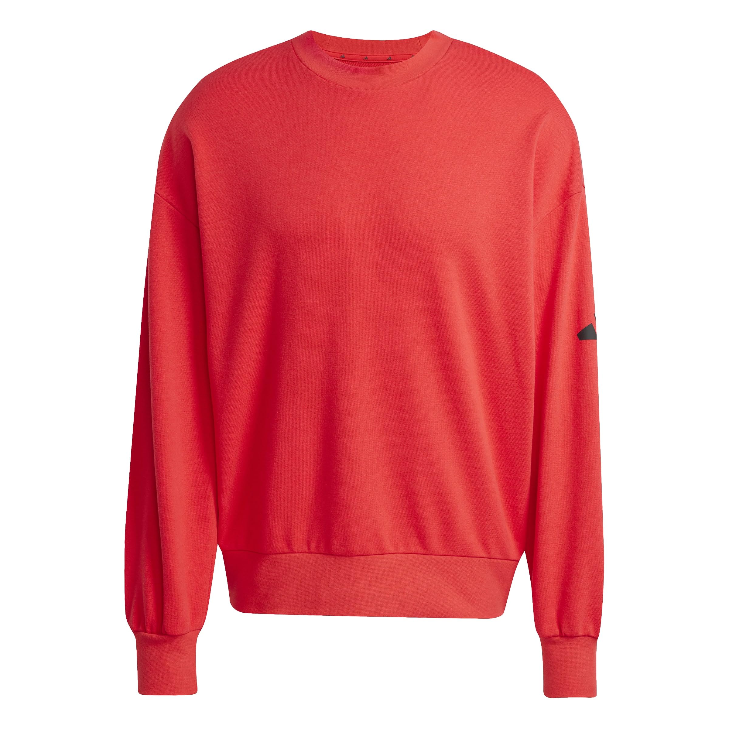 adidas Men's ESSENTIALS LOSE FIT THREE BAR SWEATSHIRT, Pure Ruby/Black, M