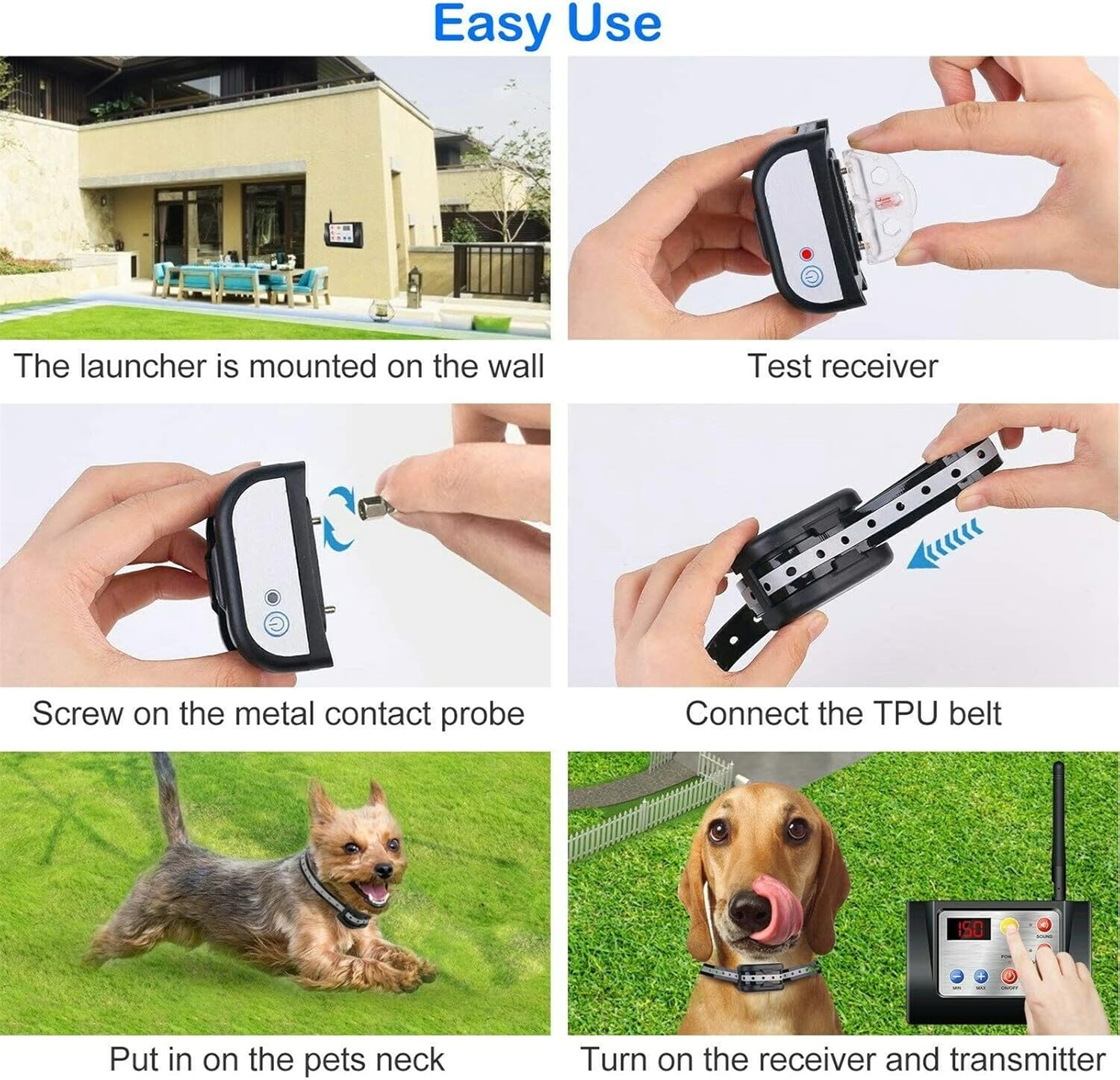 HEXIEDEN Easy Use setup steps for transmitter and collar